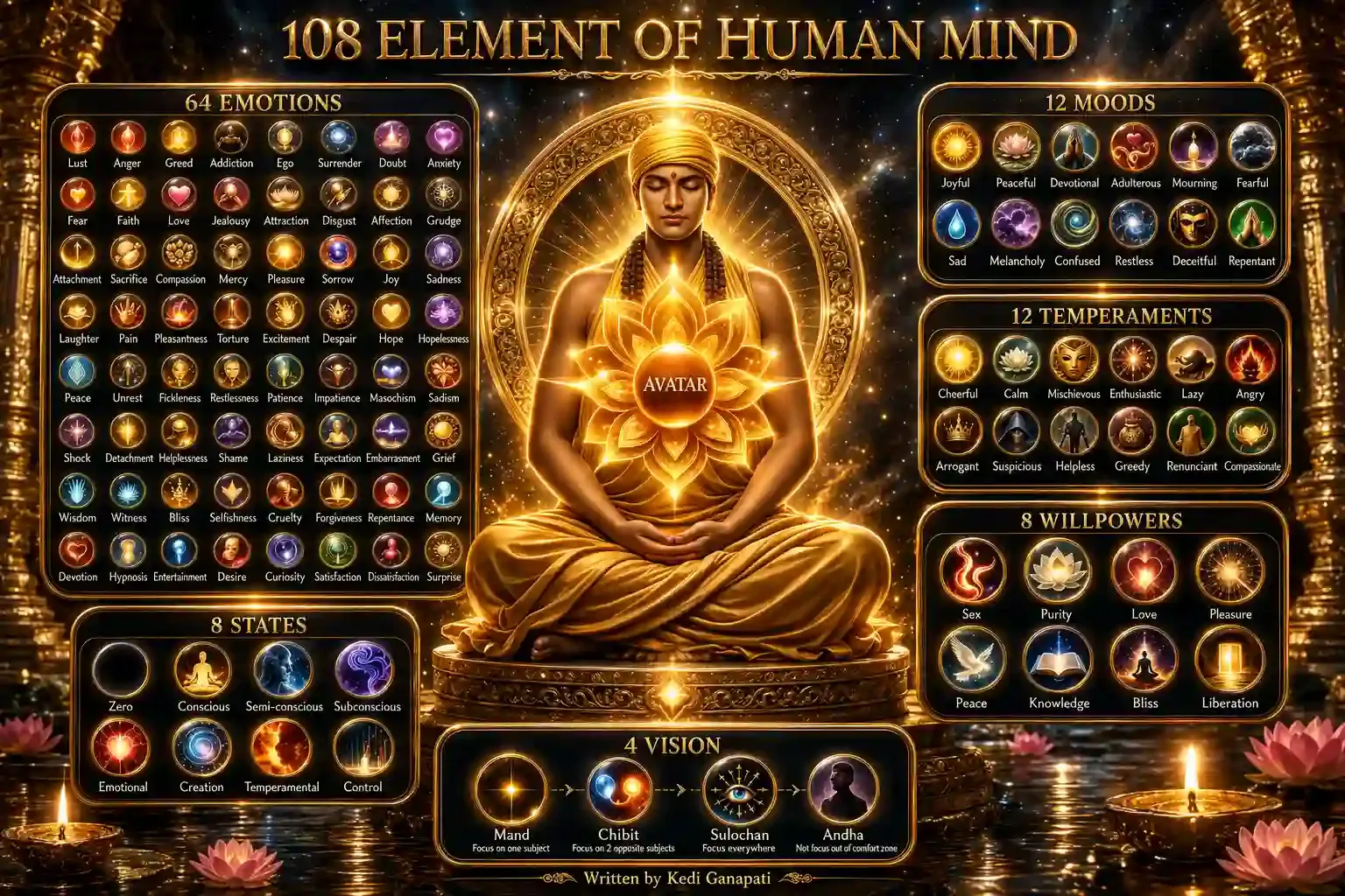 108 Elements of Human Mind